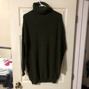 Turtleneck knitted sweater dress